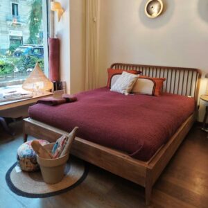 * Ethnicraft Letto Spindle in teak con due reti Dorsal Forest